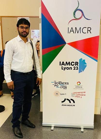 <i>Aniruddha Jena at IAMCR 2023 in Lyon</i> Aniruddha Jena at IAMCR 2023 in Lyon